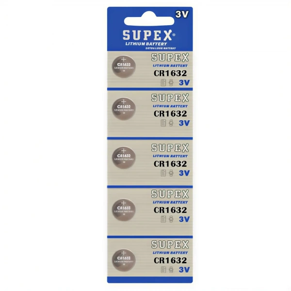Supex CR1632 3V Lityum Düğme Pil 5li Kart
