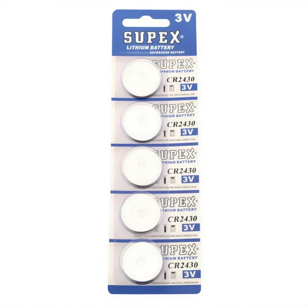 Supex CR2430 3V Lityum Düğme Pil 5li Kart
