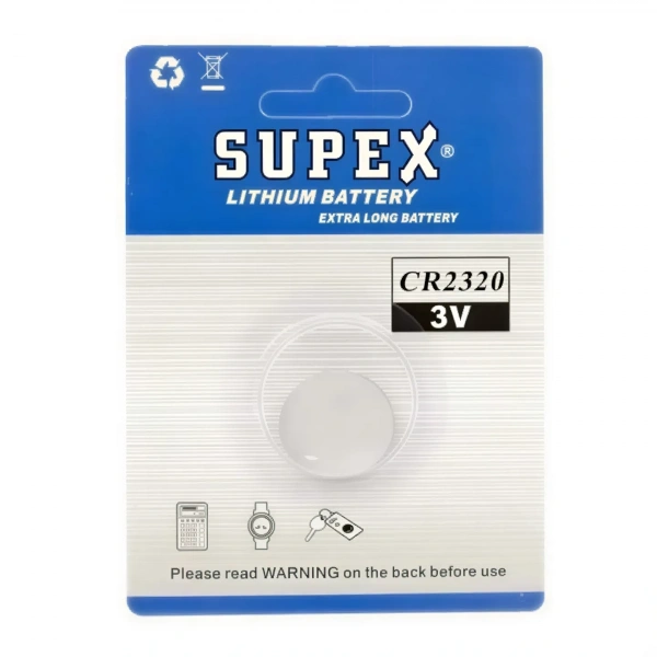 Supex CR2320 3V Lityum Düğme Pil Tekli