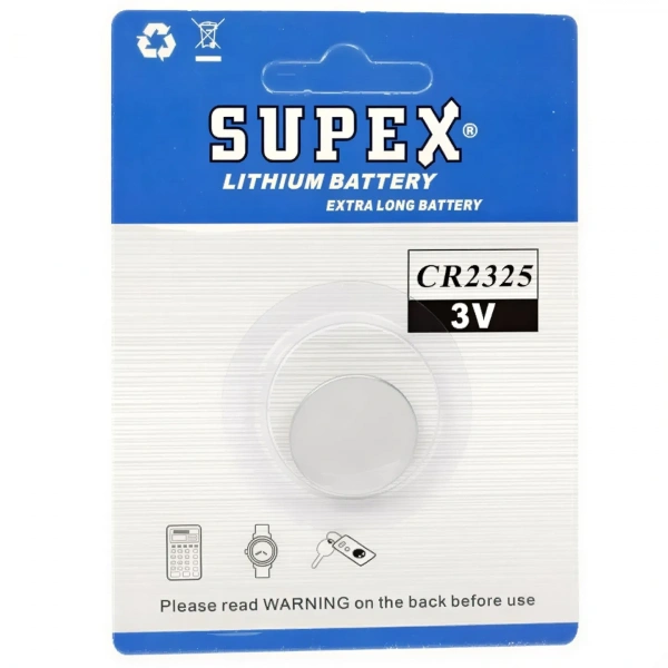 Supex CR2325 3V Lityum Düğme Pil Tekli