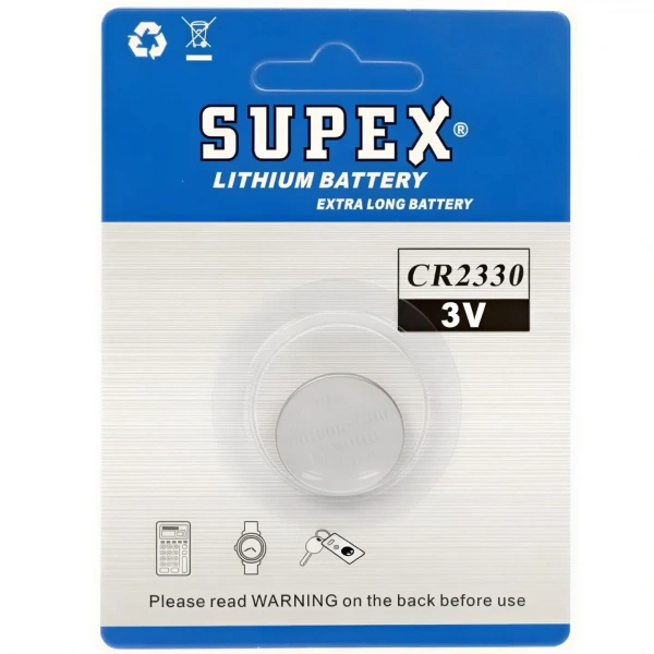 Supex CR2330 3V Lityum Düğme Pil Tekli