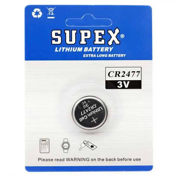 Supex CR2477 3V Lityum Düğme Pil Tekli