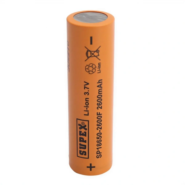 Supex SP18650-2600F 3.7V 2600mAh Li-ion Düz Kafa Pil
