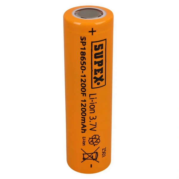 Supex SP18650-1200F 3.7V 1200mAh Li-ion Düz Kafa Pil