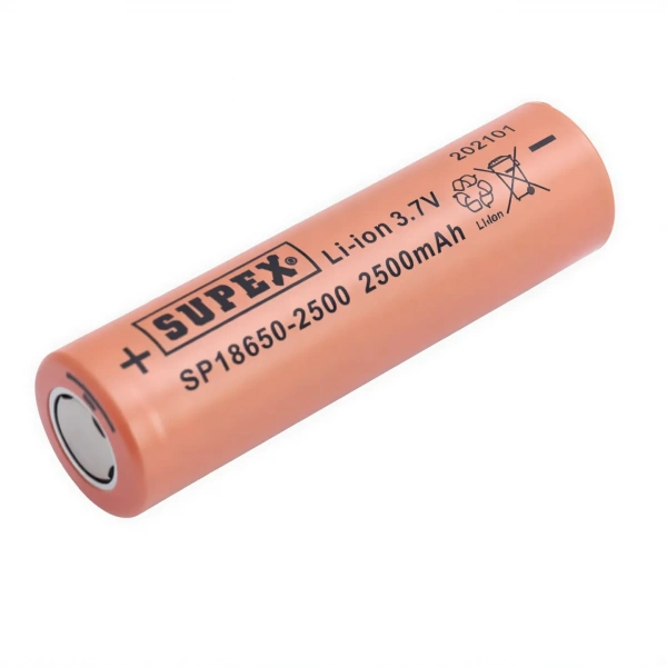 Supex SP18650-2500 3.7V 2500mAh Li-ion Düz Kafa Pil