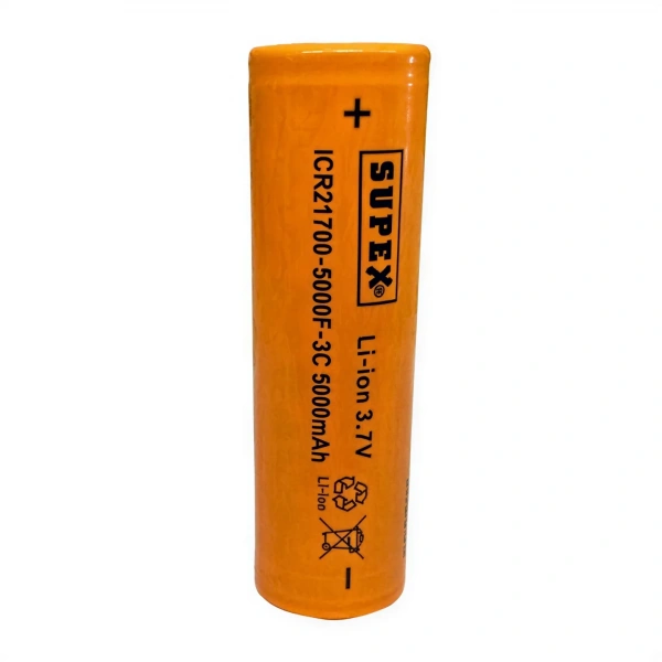 Supex ICR21700-5000F-3C 3.7V 5000mAh Li-ion Düz Kafa (Başsız) Pil