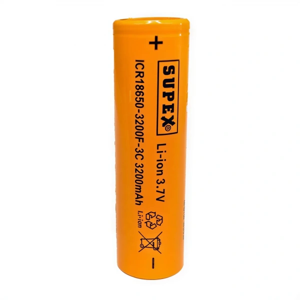 Supex ICR18650-3200F-3C 3.7V 3200mAh Li-ion Düz Kafa (Başsız) Pil