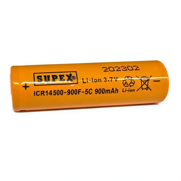 Supex ICR14500-900F-5C 3.7V 900mAh Li-ion Düz Kafa (Başsız) Pil