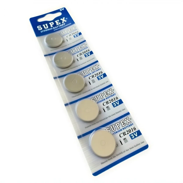 Supex CR2016 3V Lityum Düğme Pil 5li Kart