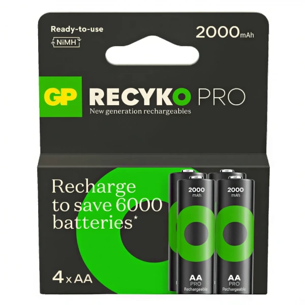 GP ReCyko Pro Serisi NiMH AA Kalem Boy 4lü Şarjlı Pil