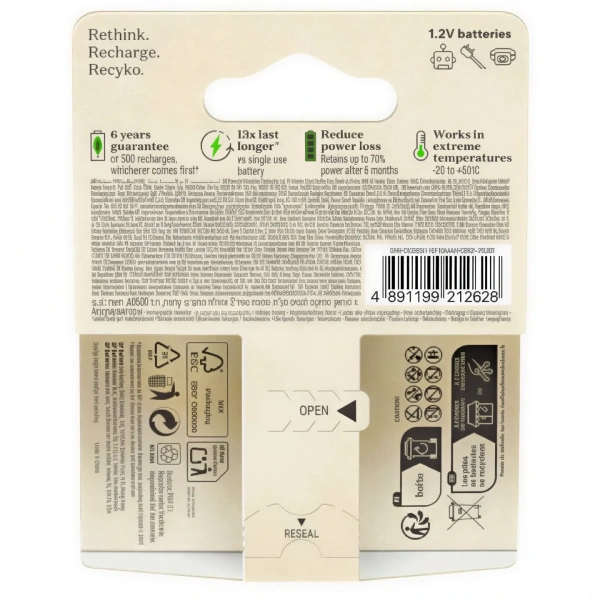 GP ReCyko 1000 Serisi 950 mAh NiMH AAA İnce Kalem Boy 2li Şarjlı Pil