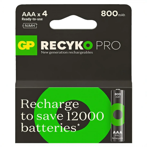 GP ReCyko Pro 850 Serisi 800 mAh NiMH AAA İnce Kalem Boy 4lü Şarjlı Pil