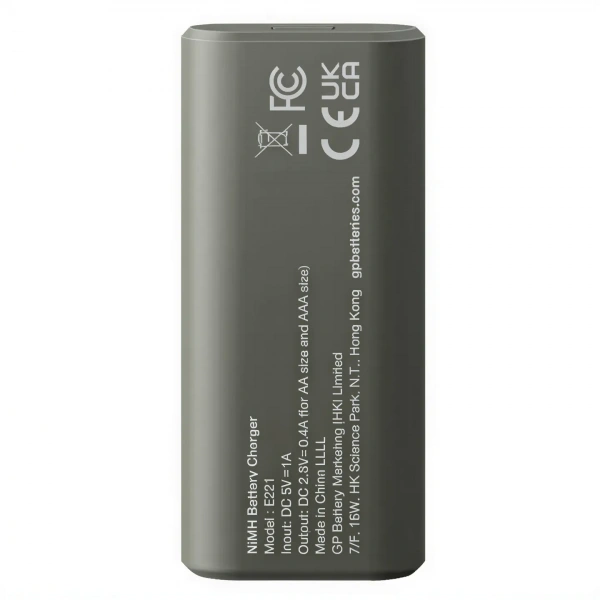 GP E221 USB Pil Şarj Cihazı + 2 Adet 2600mAh AA Şarjlı Pil Seti