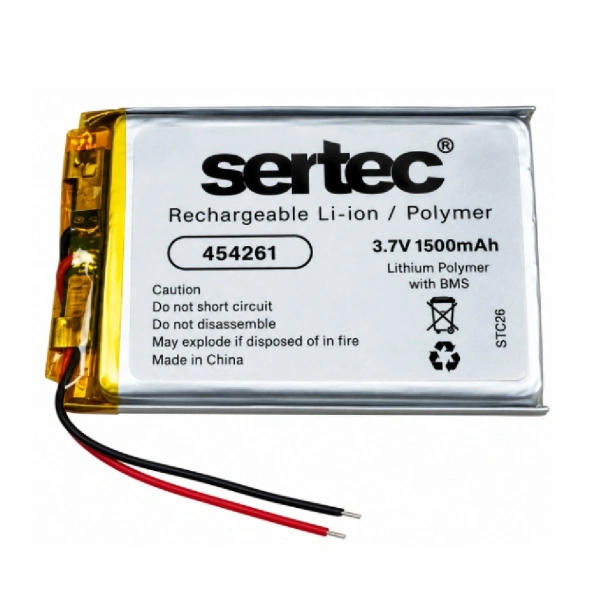 Sertec 454261 3.7V 1500mAh Devreli Li-Polymer Pil – 1.5A