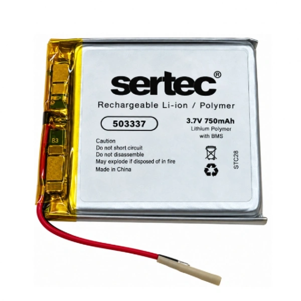 Sertec 503337 3.7V 750mAh Devreli Li-Polymer Pil – 1.5A