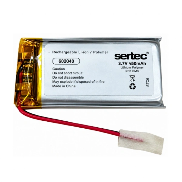 Sertec 602040 3.7V 450mAh Devreli Li-Polymer Pil – 1.5A