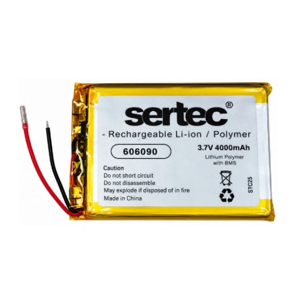 Sertec 606090 3.7V 4000mAh Devreli Li-Polymer Pil – 1.5A