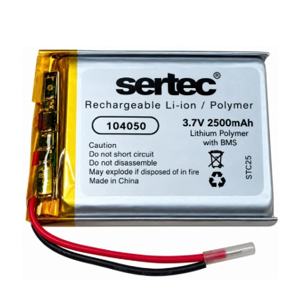 Sertec 104050 3.7V 2500mAh Devreli Li-Polymer Pil – 1.5A