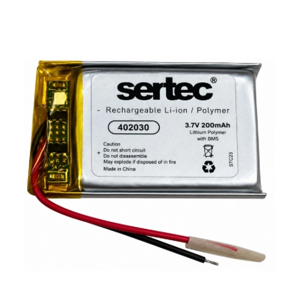 Sertec 402030 3.7V 200mAh Devreli Li-Polymer Pil – 1.5A