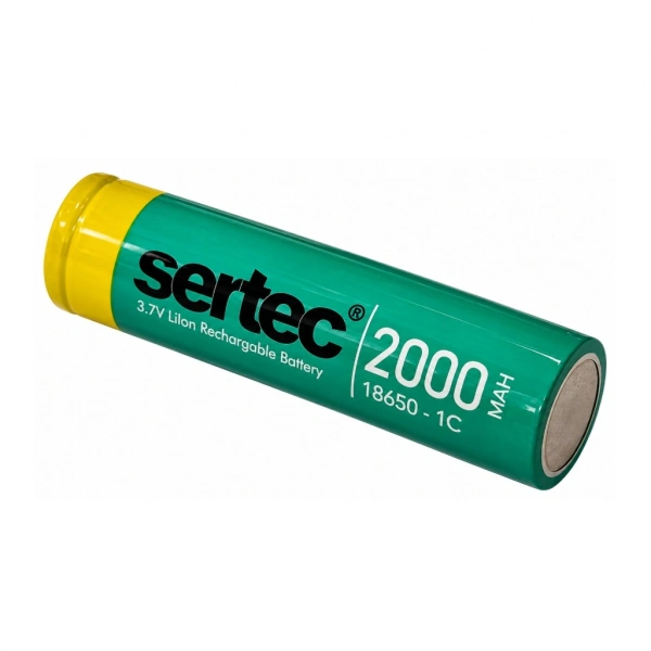 Sertec 18650 3.7V 2000mAh 1C Li-ion Düz Kafa Şarjlı Pil