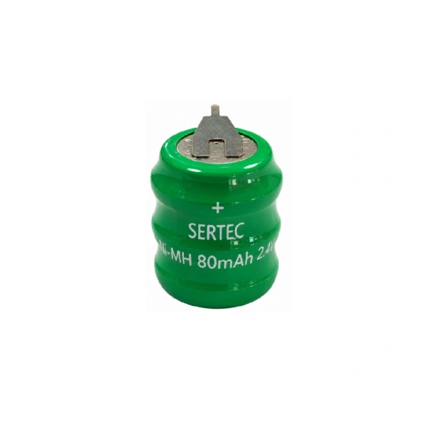 Sertec 3S1P 3.6V 80mAh Ni-MH 2 Pinli Şarjlı Buton Pil