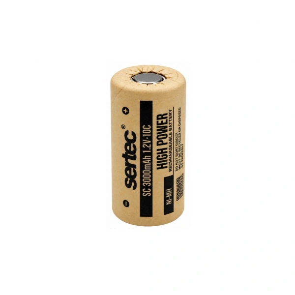 Sertec SC 1.2V 3000mAh 10C Kağıt Kaplı Ni-MH Düz Kafa Şarjlı Pil
