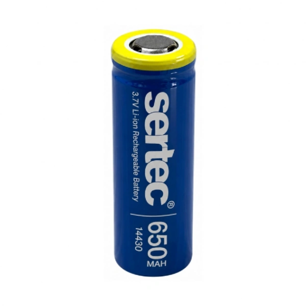 Sertec 14430 3.7V 650mAh 1C Düz Kafa Li-ion Şarjlı Pil