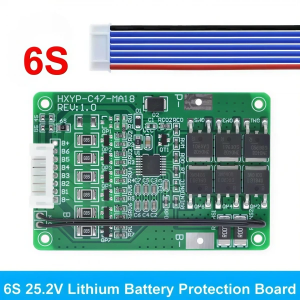 6S 20A 25.2V Li-ion Li-Po Balanslı Termistörlü BMS Batarya Koruma Devresi