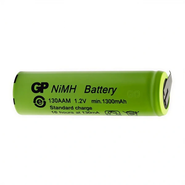 GP 130AAM 1300 mAh NiMH Düz Kafa Puntalı Endüstriyel AA Şarjlı Kalem Pil