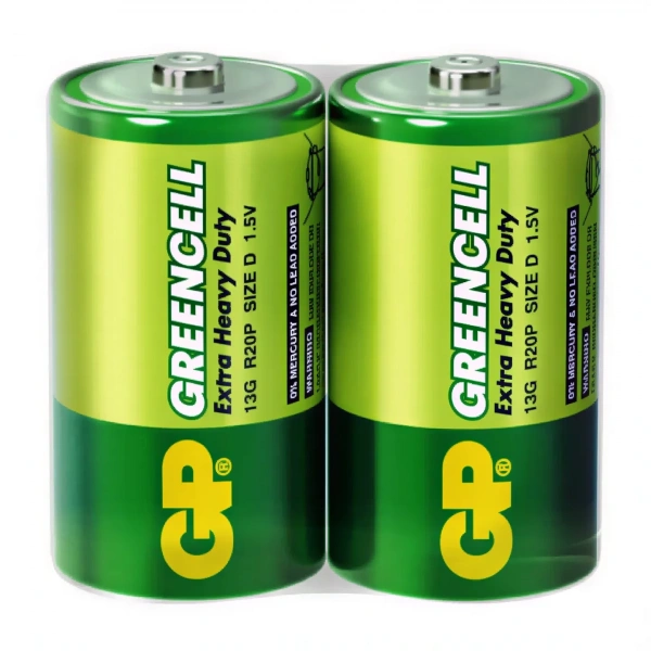 GP 13G Greencell R20 Kalın D Boy 1.5V Pil 2li Paket