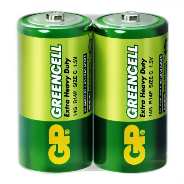 GP 14G Greencell R14 Orta C Boy 1.5V Pil 2li Paket