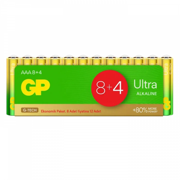 GP 24AU-S12 G-Tech LR3 Ultra Alkalin AAA İnce Kalem Pil 12li Paket