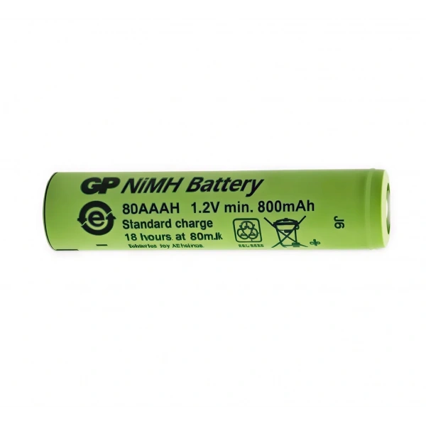 GP 80AAAH 800 mAh NiMH Düz Kafa Endüstriyel AAA Şarjlı İnce Kalem Pil