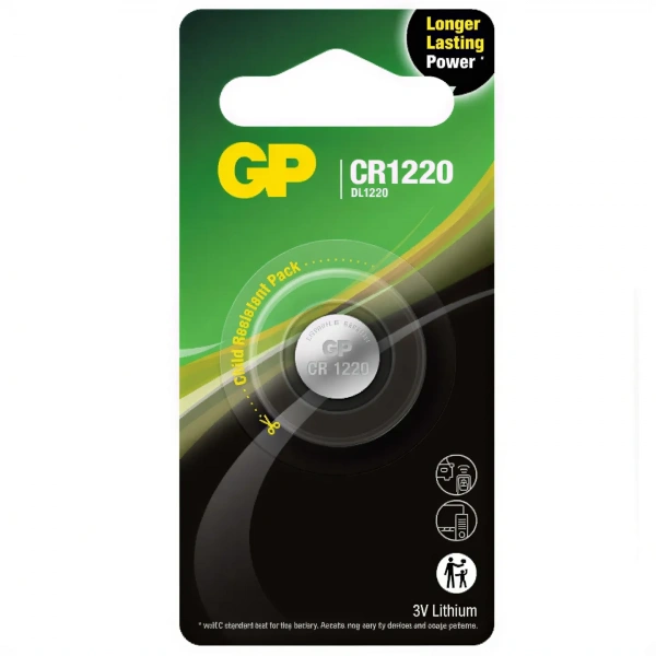 GP CR1220 3V Lityum Düğme Pil Tekli