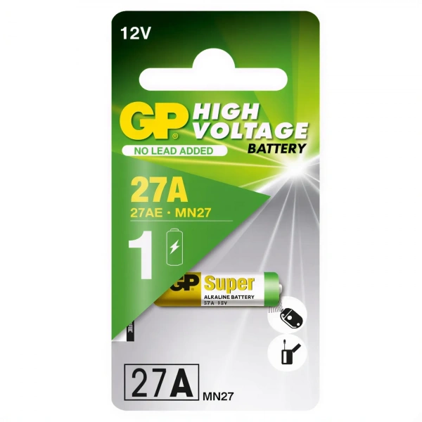 GP GP27A 12V Alkalin Yüksek Voltajlı Spesifik Kumanda Pili Tekli
