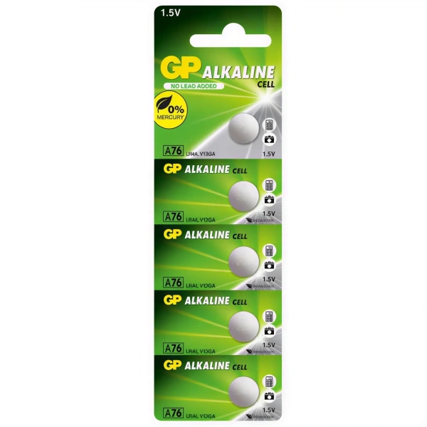 GP GPA76 1.5V Alkalin LR44 Düğme Pil 5li Kart