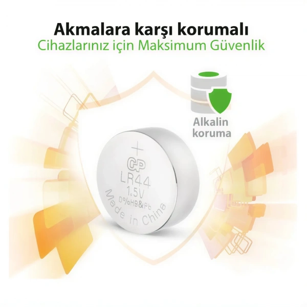 GP GPA76 1.5V Alkalin LR44 Düğme Pil 5li Kart