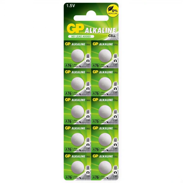 GP GPA76 1.5V Alkalin LR44 Düğme Pil 10lu Kart