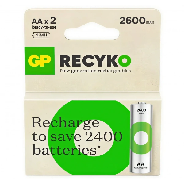 GP ReCyko 2700 Serisi NiMH AA Kalem Boy 2li Şarjlı Pil