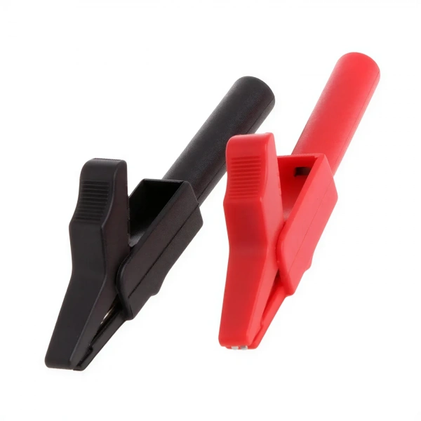 IC-243B 4 mm Banana Jak Girişli 55 mm Krokodil Klips Seti - Kırmızı ve Siyah