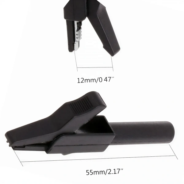 IC-243B 4 mm Banana Jak Girişli 55 mm Krokodil Klips Seti - Kırmızı ve Siyah