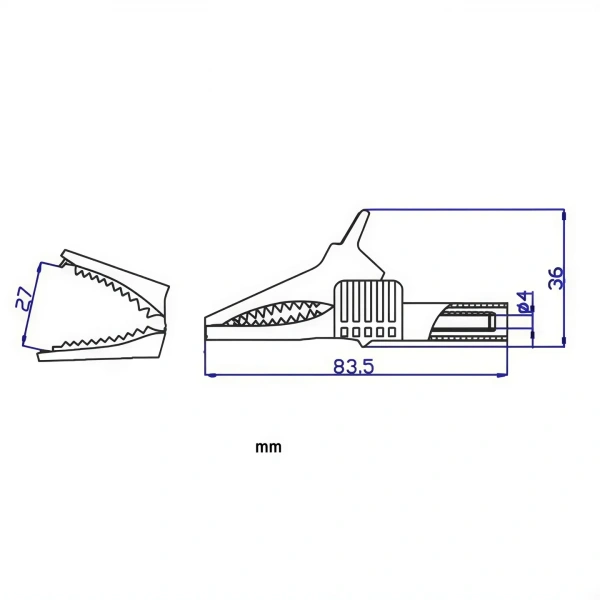 IC-243C 4 mm Banana Jak Girişli 85 mm Krokodil Klips Seti - Kırmızı ve Siyah