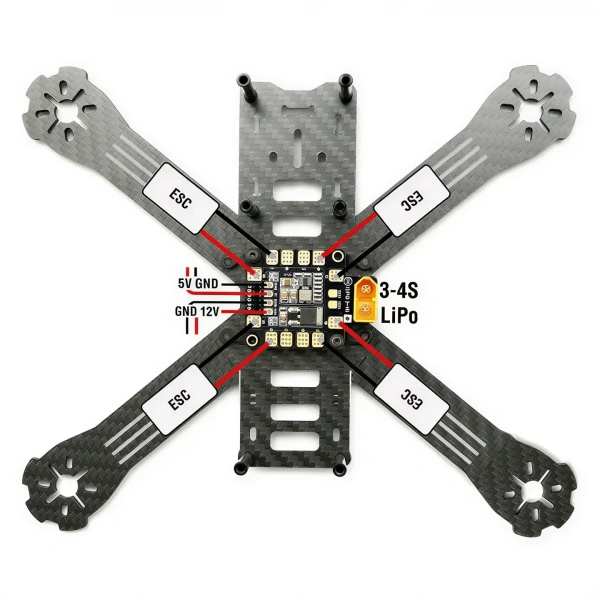 Matek PDB-XT60 5V ve 12V BECli ESC Güç Dağıtım Kartı