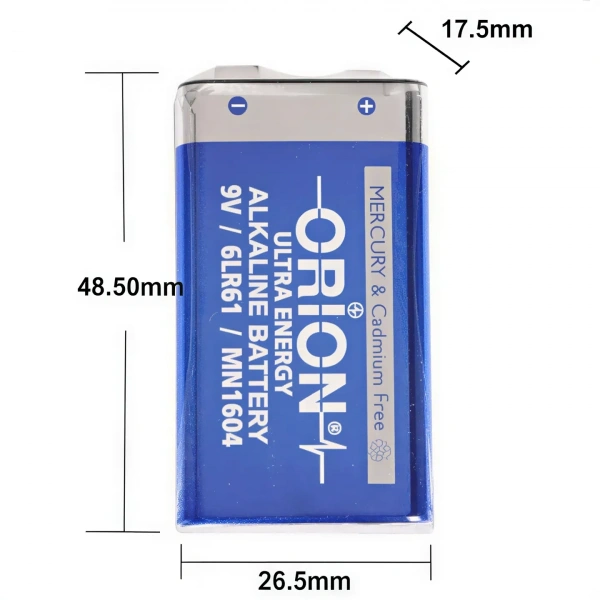 Orion 9V Alkalin Pil - Dökme