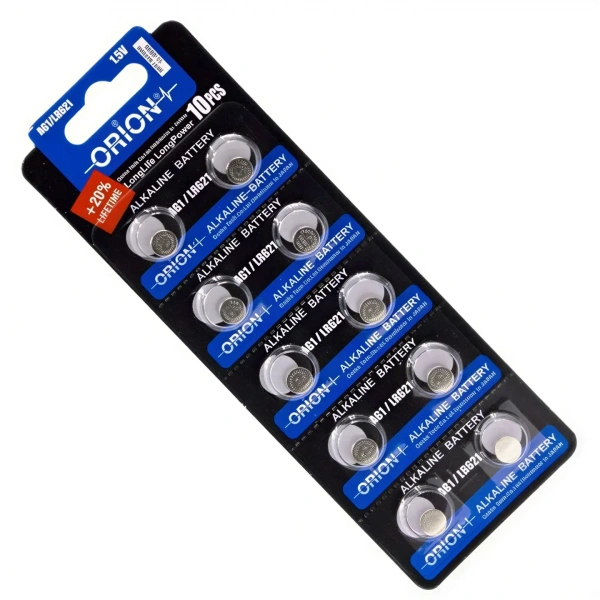 Orion AG1 LR621 361A 1.5V Alkalin Düğme Pil 10lu Kart