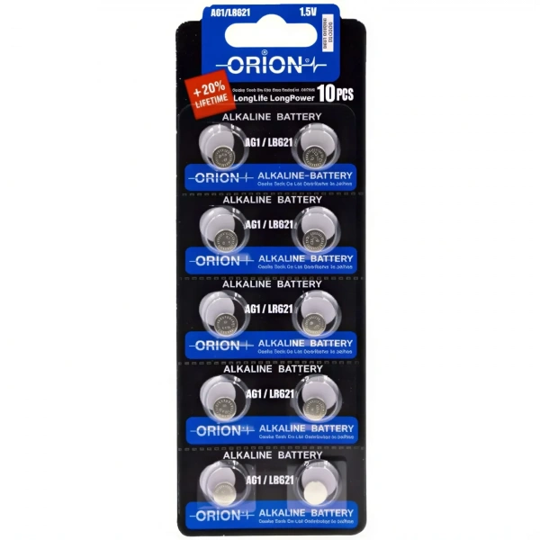 Orion AG1 LR621 361A 1.5V Alkalin Düğme Pil 10lu Kart
