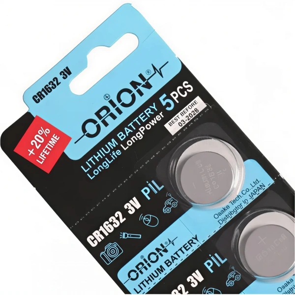 Orion CR1632 3V Lityum Düğme Pil 5li Kart