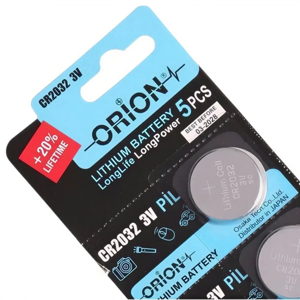 Orion CR2032 3V Lityum Düğme Pil 5li Kart