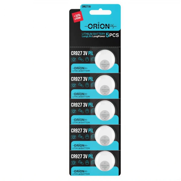 Orion CR927 3V Lityum Düğme Pil 5li Kart