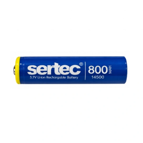 Sertec 14500 3.7V 800mAh 1C Li-ion Şarjlı Kalem Pil